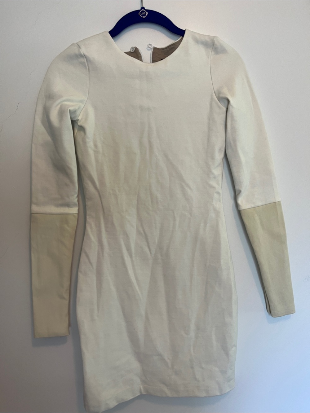Women's Cream Long-Sleeve Sheath Dress